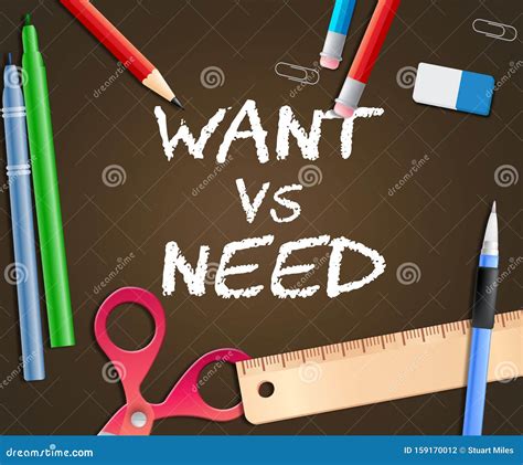 Need Versus Want Words Depicting Wanting Something Compared with ...