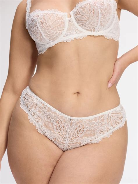 Romantic Corded Lace Thong Panty in White | SAVAGE X FENTY