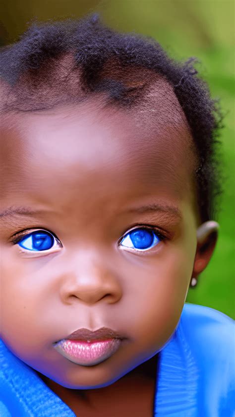 Süßes schwarzes Baby mit blauen Augen · Creative Fabrica