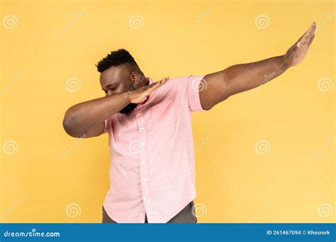 Man Standing in Dab Dance Pose, Celebrating Success, Popular Internet ...