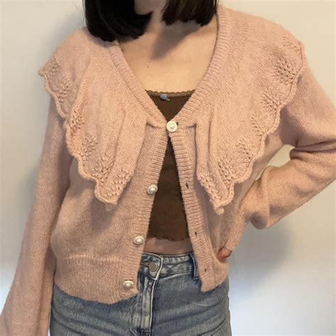 iFCHANT baby pink cardigan Showing on 168cm, size 8 - Depop
