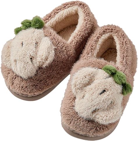 Amazon.com | Bedroom Slippers for Kids Cotton Fuzzy Slippers Girls Boys ...