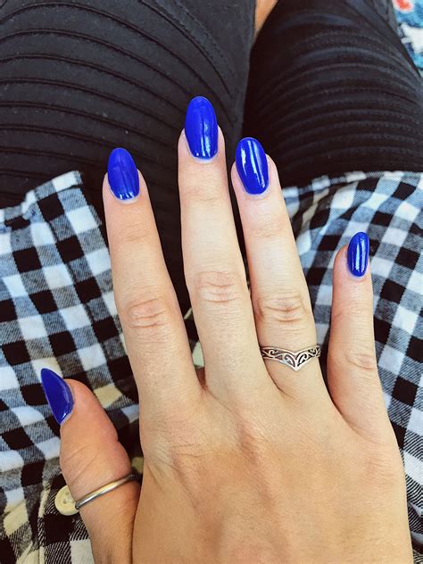 Royal Blue Almond Nails