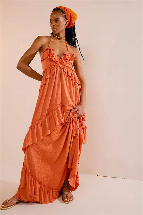 Where to Buy Alex Drummond's Orange Maxi Dress