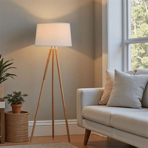 Large Mid Century Modern Floor Lamp, 58'' Tripod Floor Lamp For Living ...