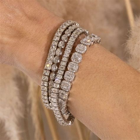 Diamond Tennis Bracelets in 2025 | Diamond tennis bracelet stack ...