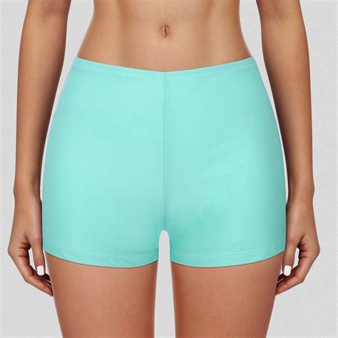 BAODANN Women's High Waisted Swim Shorts Athletic Yoga Pants Bathing ...