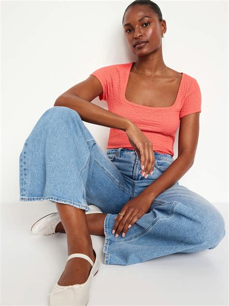 Fitted Square-Neck T-Shirt | Old Navy