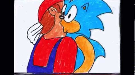 Mario and sonic kissing, but slowed down - YouTube
