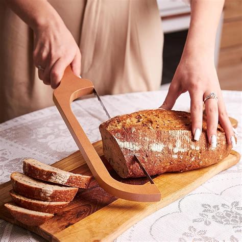 Amazon.com: ROSROSE Wooden Bread Bow Knife, 15.7" Serrated Sourdough ...