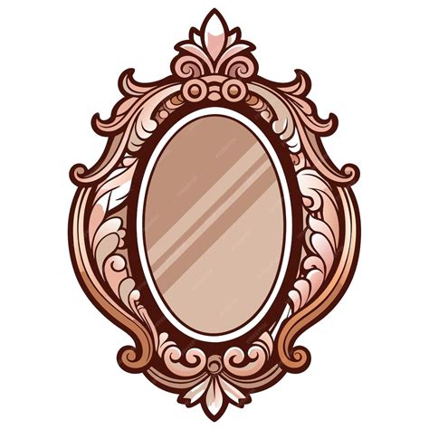 Vintage mirror clip art Vector Design with a White Background | Premium ...