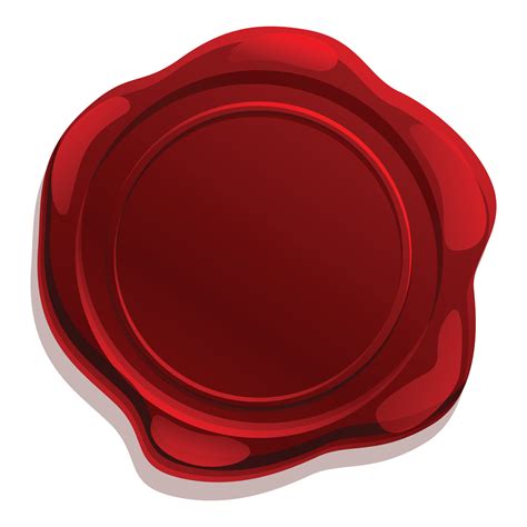 Round wax seal icon, cartoon style 14254592 Vector Art at Vecteezy