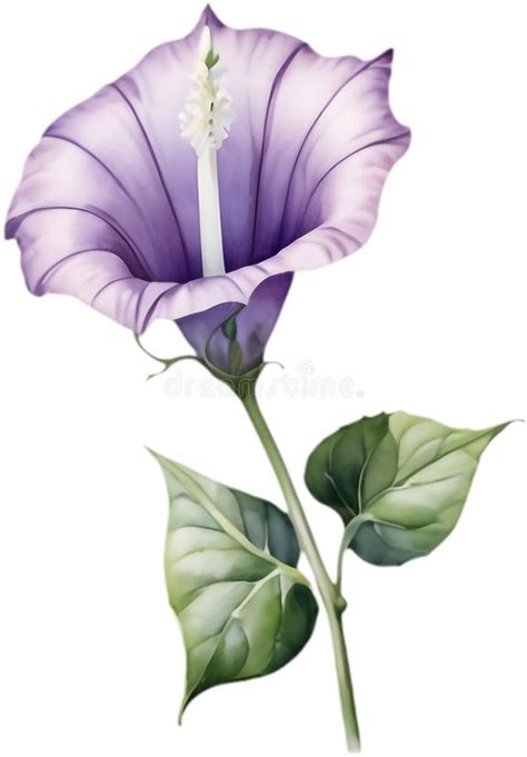 Water Spinach Flowers Bloom, White or Purple. Stock Image ...