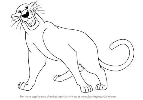 How to Draw Bagheera from The Jungle Book (The Jungle Book) Step by ...