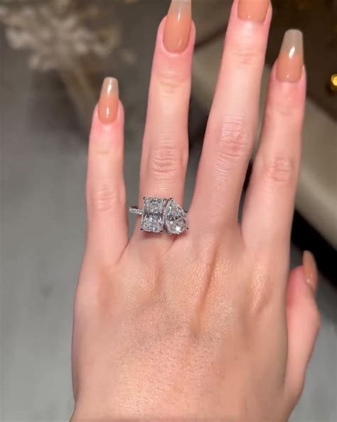 6 Ct Toi Et Moi Celebrity Engagement Ring, Two Stone Promise Ring ...