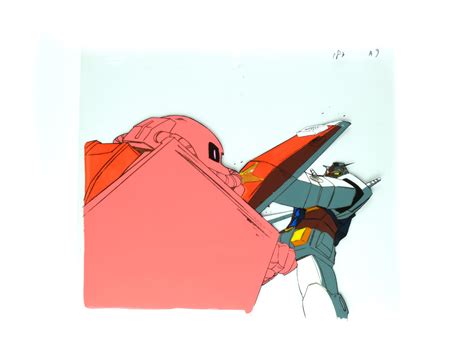 Mobile Suit Gundam - Gundam vs Char Zaku cel - Timeless Cel Gallery