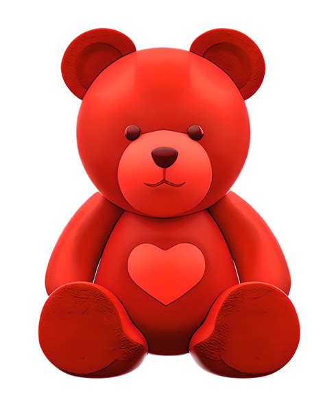 3D Illustration red teddy bear 37477322 PNG