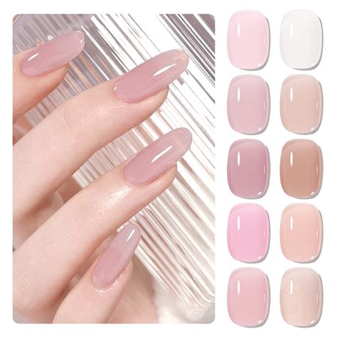 Amazon.com : SHOYUM Nude Pink Gel Nail Polish Set, 10 Colors Neutral Nude Gel Polish Kit ...