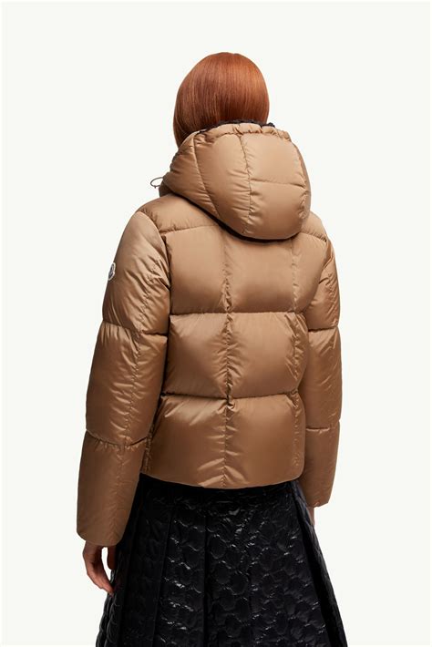 Camel Beige Castelnou Square-Quilted Hooded Short Down Jacket - Short ...