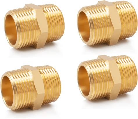 Amazon.com: Quirkmyn 4PCS Hex Brass Nipple NPT Fittings 1"NPT Male X 1" NPT Male Pipe Fitting, 1 ...