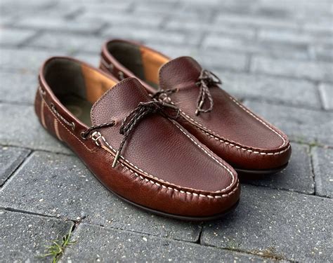 Barbour Chestnut Grain Leather Mens Driving Shoe Moccasin