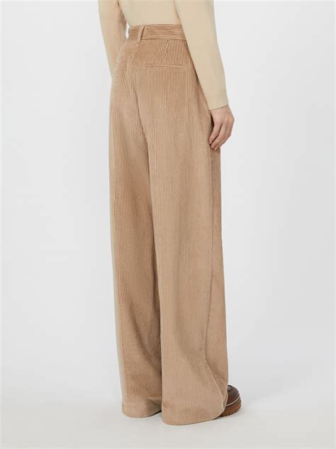 Wide-leg corduroy trousers, sand | Weekend Max Mara