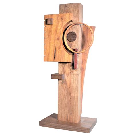Signed Modern Abstract Constructivist Styled Wooden Sculpture at ...