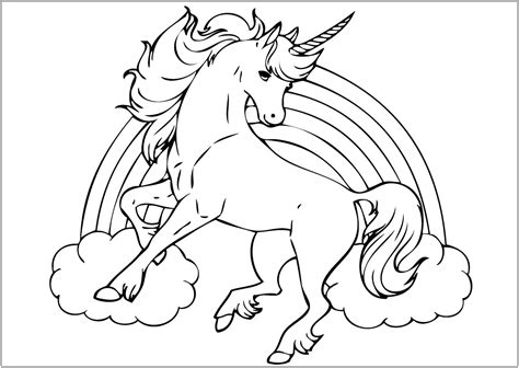 Unicorn coloring page to print - Unicorn Coloring Pages