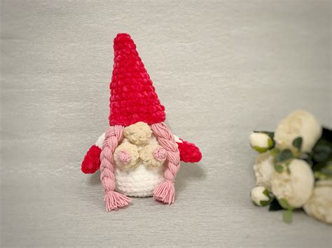 Crochet pattern gnome with penis DIY funny toy handmade