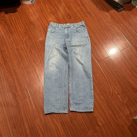 Vintage Light wash blue jeans with a baggy fit - Depop