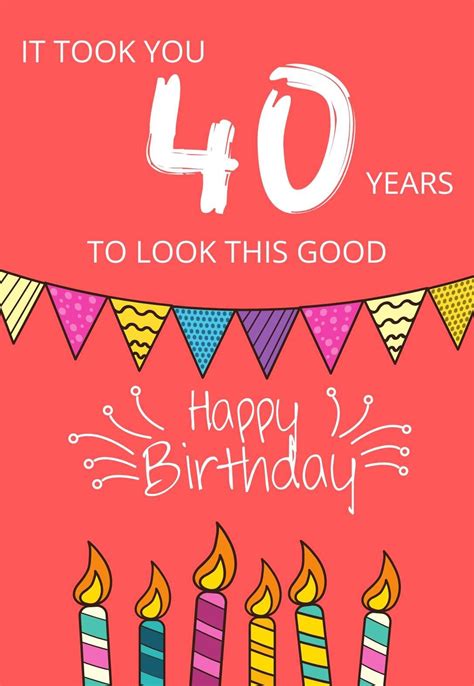 The Best 22 Printable 40th Birthday Cards (free) — PRINTBIRTHDAY.CARDS