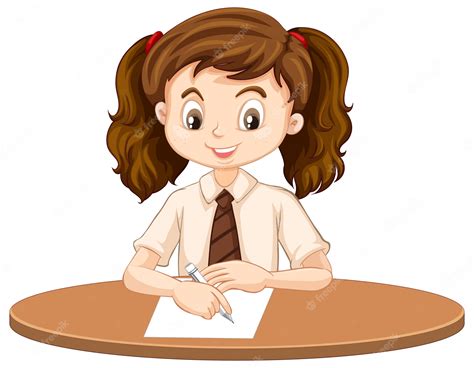 Royalty-Free (RF) Clip Art Illustration of a Cartoon Boy Writing A ...