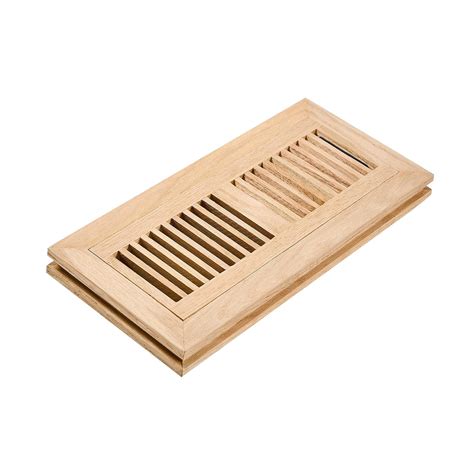 Highcool White Flush Mount Floor Register, Wood Vent Cover, 4x12 Inch ...