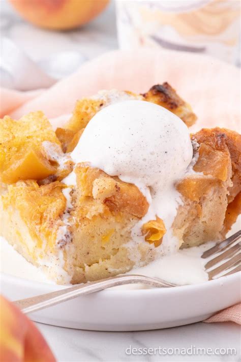 Peach Bread Pudding - Desserts on a Dime