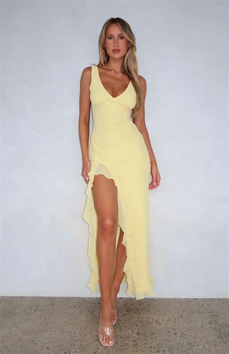 Tell Me Everything Maxi Dress Lemon | White Fox Boutique UK