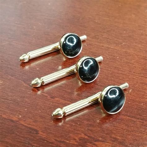 Vintage Tuxedo Shirt Studs, 3 Piece Pipestem Studs, 1950's Swank Gold ...