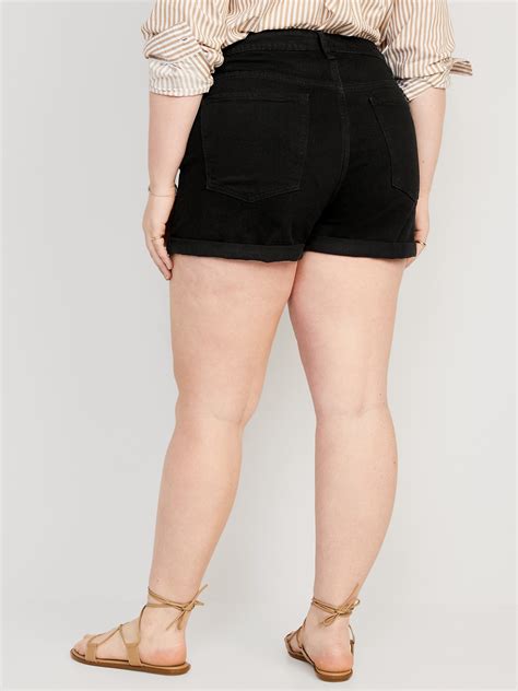 Plus Size High Waisted Black Shorts