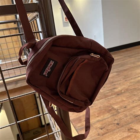 Mini Jansport Backpack - Rose Gold & Crimson... - Depop