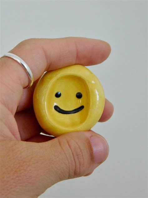 Handmade Ceramic Smiley Worry Stone - Etsy | Worry stones, Diy clay ...