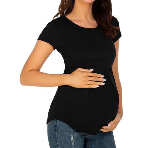 WAJCSHFS Maternity Summer Clothes Women's Maternity Shirt Nursing Tops ...