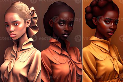 Color palette, skin color and portraits, vertical design of people in ...