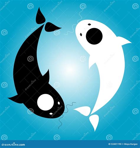 Yin Yang stock vector. Illustration of fish, harmony - 53401190