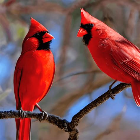 Beautiful Red Cardinal Bird in Vivid Red Colors 4k High Definition High ...