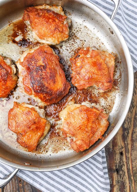 Perfect Pan-Fried Chicken Thighs - Barefeet in the Kitchen