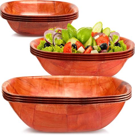 Amazon.com | Thyle 12 Pieces Wooden Salad Bowl 6, 8 and 10 Inch Wooden ...