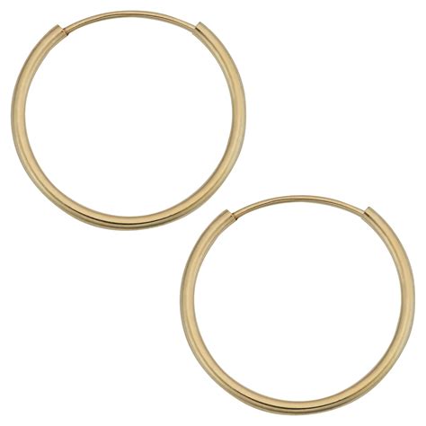 14K Yellow Gold Endless Hoop Earrings for Her For Sale at 1stDibs ...