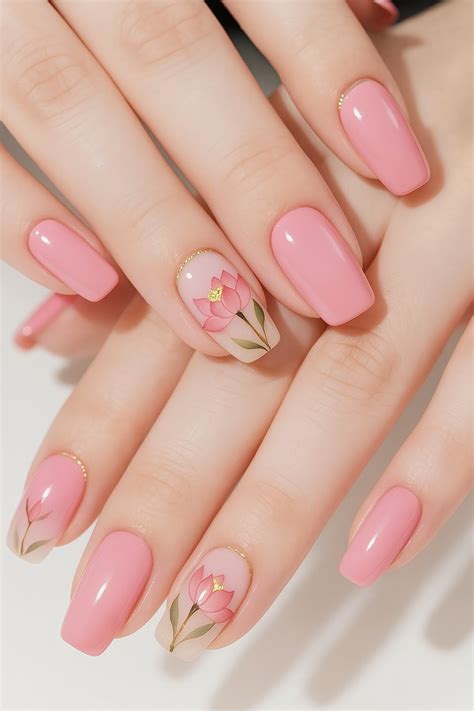 Elegant Pink Floral Nail Art for Spring 🌸 in 2025 | Gel nails, Stylish ...