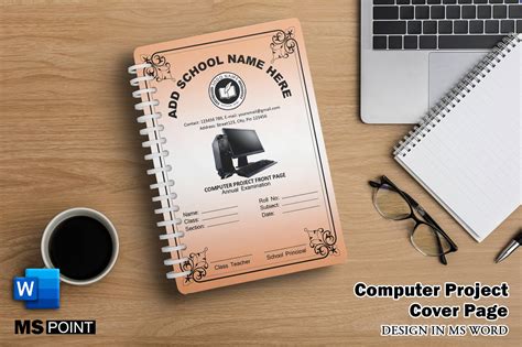Project Cover Page Design Template In MS Word - MS point
