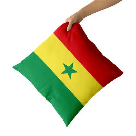 Senegal Flag, Yellow, Green, Horizontal Stripes, Red PNG