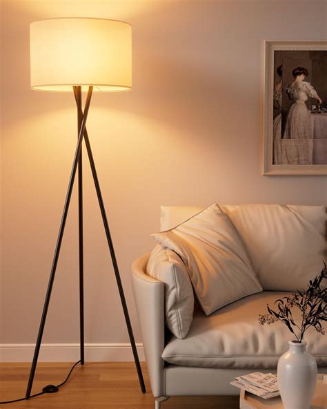 Ore International 31181IV Three Legged Floor Lamp, White - Floor Lamps ...